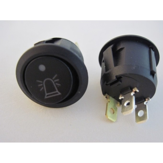 Comutator rotund Pornit/Oprit 12V cu dubla iluminare - Indicator girofar Girofar/LED indicator functionare 